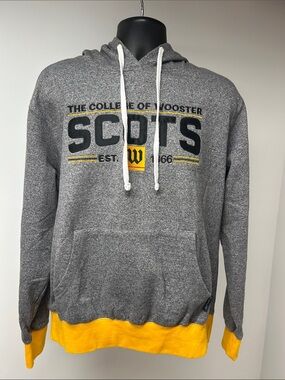 CI Sport College of Wooster Scots Hoodie Sweatshirt Mens XL Grey Yellow NCAA